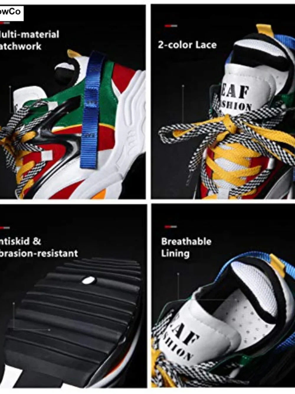 Retro Color Blocked Fashion Sneakers Suede PU Athletic Running Shoes